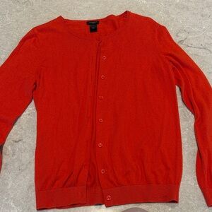 Ann Taylor Vibrant Red/Orange Women’s Cardigan Sweater